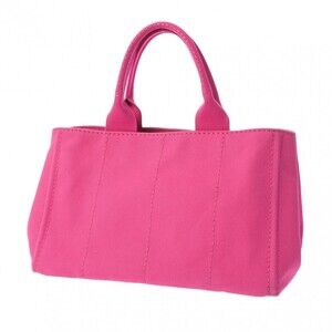 Prada Pink Tote Handbag Canvas Canapa